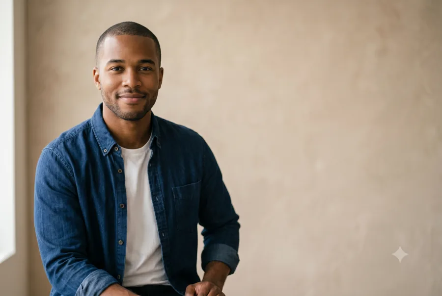 Jovem sorrindo, retrato